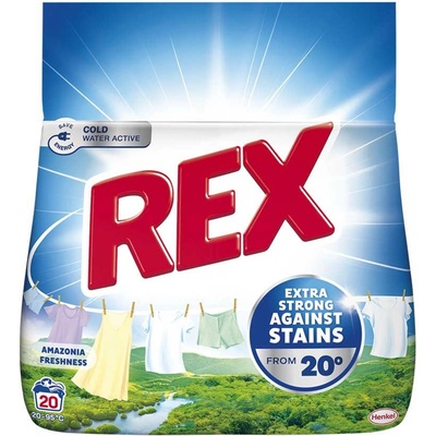 Rex Перилен препарат Amazonia Freshnes, прах, за бяло пране, 1.1 kg