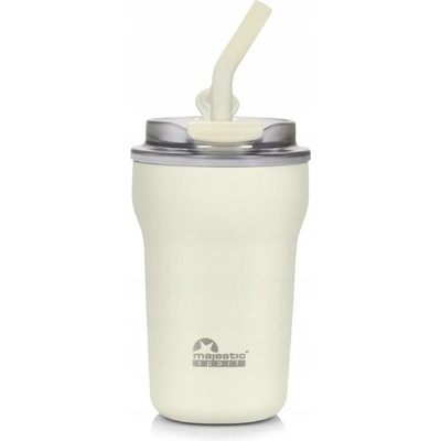 Majestic Sport termohrnek se slámkou Hoody 420 ml bílý