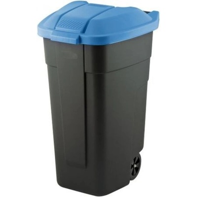 Keter waste bin black 110l /lid blue (214127)