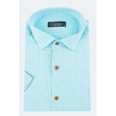 Centone Мъжка риза с къс ръкав - Тюркоаз #269058 (269058_Тюркоаз)