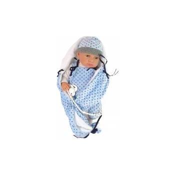 LeanToys Baby Doll 46 cm Blue Dummy Star Blanket