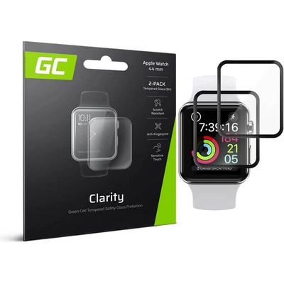 Green Cell Калено стъклено защитно покритие с извити ръбове за дисплея на Apple Watch 44мм - Green Cell Clarity Tempered Glass Protector (2 броя) (GL70)