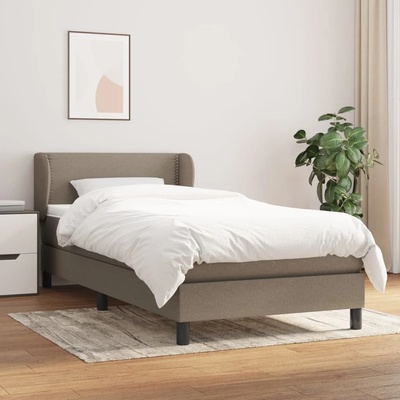 vidaXL Боксспринг легло с матрак, таупе, 100x200 см, плат (3126145)