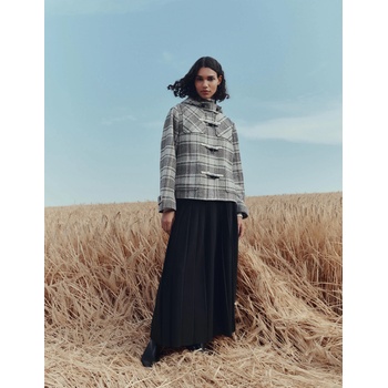 Marks & Spencer Карирано вълнено палто с качулка Marks & Spencer бежов Marks & Spencer | Bezhov | ЖЕНИ | 14