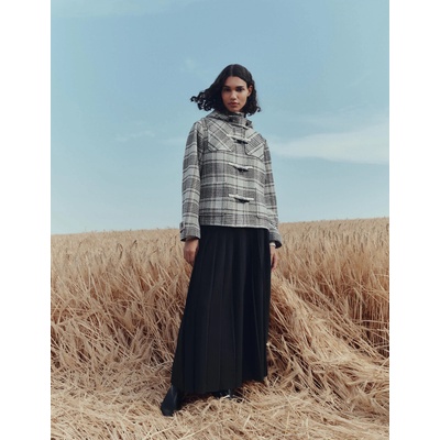 Marks & Spencer Карирано вълнено палто с качулка Marks & Spencer бежов Marks & Spencer | Bezhov | ЖЕНИ | 14