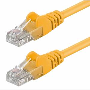 Manhattan RJ45 медна пач корда категория 5e, неекранирана U-UTP PVC, жълта, Intellinet (5.0 м) (ICOC-U5EB-050-YE)