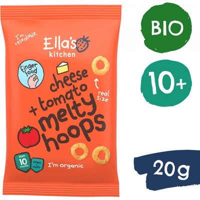 Ella's Kitchen BIO Chrumkavé krúžky so syrom a paradajkami 20 g