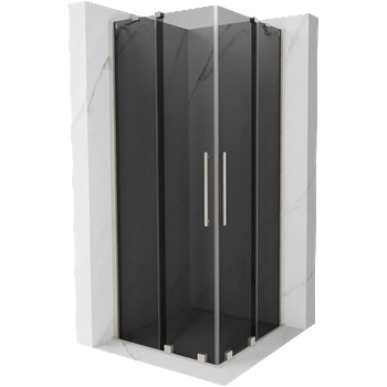 Mexen Velar Duo плъзгаща се душ кабина 100 x 100 см, графит, четкаван никел - 871-100-100-42-97 (871-100-100-42-97)