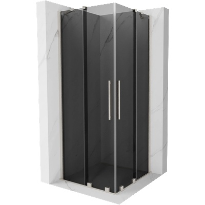 Mexen Velar Duo плъзгаща се душ кабина 100 x 100 см, графит, четкаван никел - 871-100-100-42-97 (871-100-100-42-97)