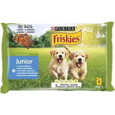 Purina friskies мултипак за малки кучета до 10 месеца - 0.34кг