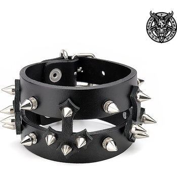 Image 1 of Leather & steel fashion гривна Triple cross - LSF1 138