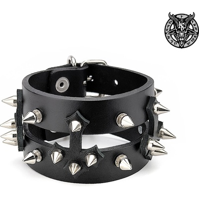 Leather & steel fashion гривна Triple cross - LSF1 138
