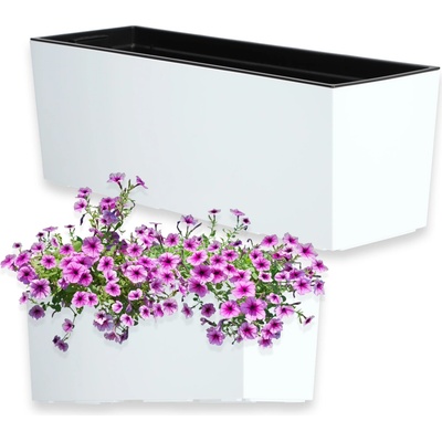 Kadax Květináč 56 x 19 x 19 cm plast bílý
