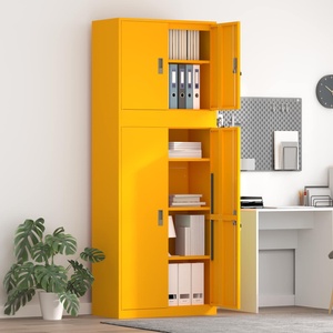 vidaXL Шкаф за съхранение 2 бр. Горчично жълто 80 x 40 x 210 см (3438744)