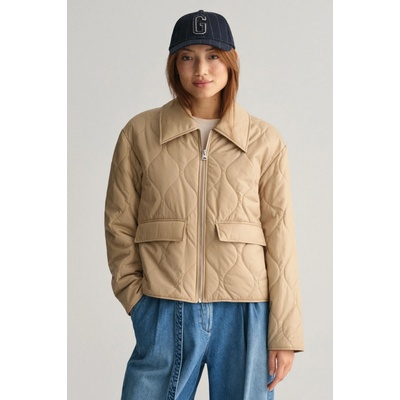 GANT QUILTED COLLARED JACKET hnedá
