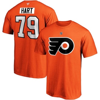 Fanatics tričko #79 Carter Hart Philadelphia Flyers Stack Logo Name & Number
