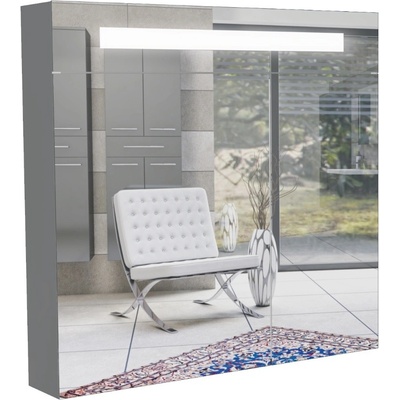 INTEDOOR zrcadlová skříňka s integrovaným LED osvětlením R ZS 60 LED A3166 Cuzco Grafit LESK