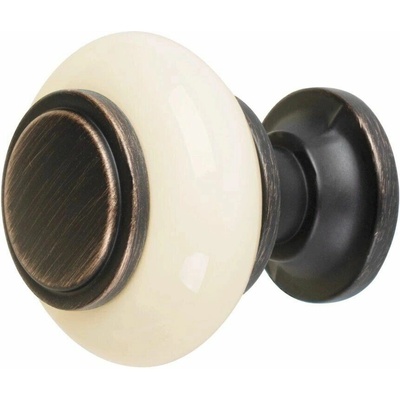 Walteco Alta 31 x 32 mm antik meď porcelán biela 4 ks 7724