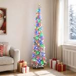 vidaXL Сгъваема LED коледна елха със звезда за връх 180 см (42055465)