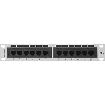 Lanberg patch panel 12port 1U 10" CAT. 6, grey (PPU6-9012-S)