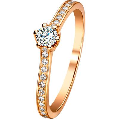 Zlaton Prsten růžové zlato s diamanty 000180807253