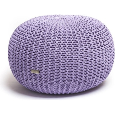 Justin Design Pletený puf velký šeříkový