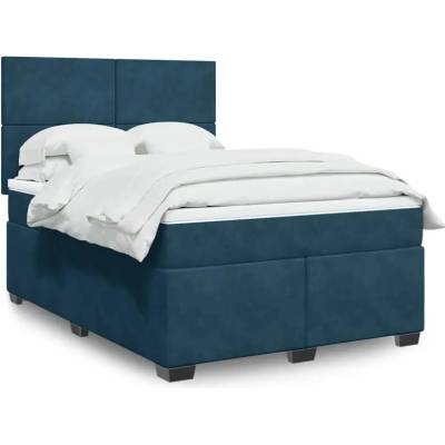 vidaXL 11461.3293228 Boxspring postel s matrací modrá samet
