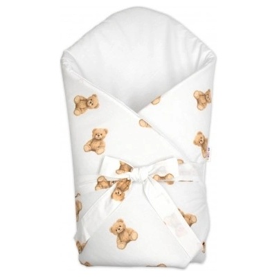 Baby Nellys Zavinovačka na zavazování bavlna Míša bílá s potiskem