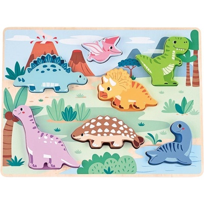 Lelin Дървен 3D пъзел Lelin - Динозаври (L20244)