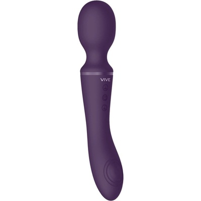 Vive Enora fialová vibračná masážna hlavica a s pulzujúcou plochou 22 x 4,2 cm