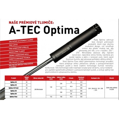 A Tec model OPTIMA 45 pro ráže do 6,5 mm na závit M17X1mm
