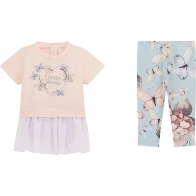 Guess Комбинирана тениска с тюл и нежен клин с пеперуди за бебе момиче Guess