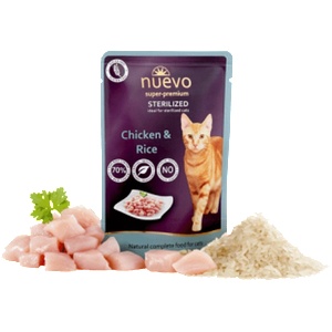 nuevo Sterilized Chicken & Rice - Пауч за кастрирани котки Пиле с ориз 85 г