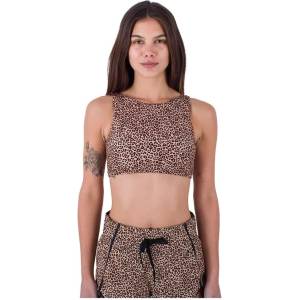 Hurley Max Leopard High Neck 2 Way bikini top - Brown (Brown Sugar)