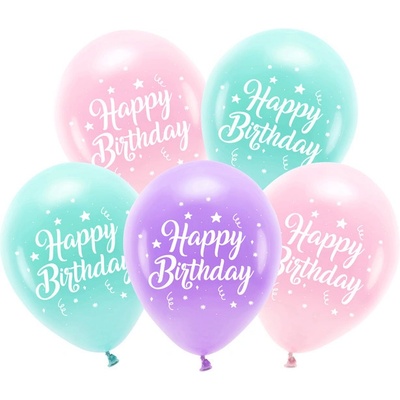 PARTYDECO Sada 5 balónků Happy Bithday růžová 553710