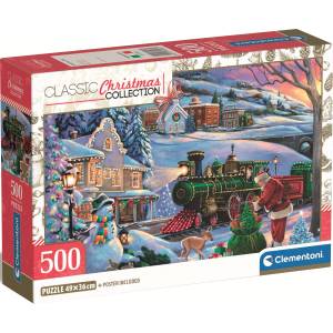 Clementoni Пъзел Clementoni от 500 части - Коледен влак (35566)