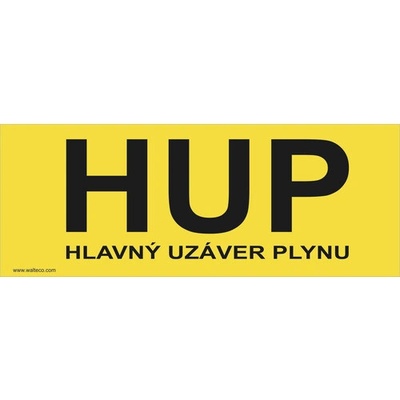 Hlavný uzáver plynu, informačná cedulka