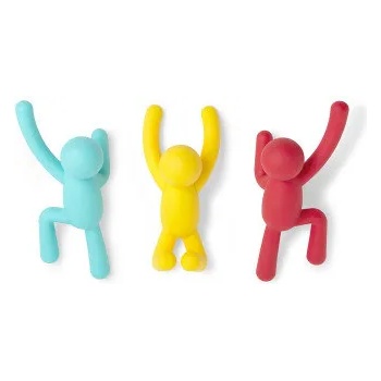 Image 1 of Umbra hk ltd (Канада) Комплект от 3 бр. закачалки за стена umbra buddy - 3 цвята (umbra 318165-022)