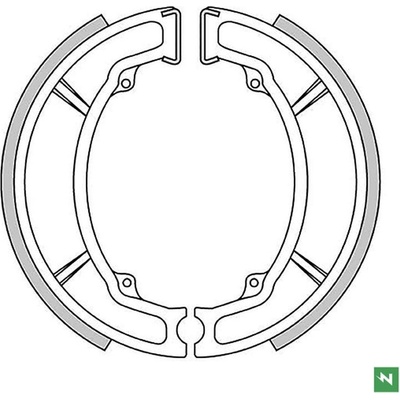 NEWFREN brzdové čelisti zadní YAMAHA BELUGA 125 85-95, DT 125 74-87, DT 175 74-00, RD 125 75-87, SR 125 82-91, TT 350 85-89, TT 600 83-92, TZR 125 87-89, XT 125 76-83, XT 350 85-90, XV 250 89-94, YZ 1