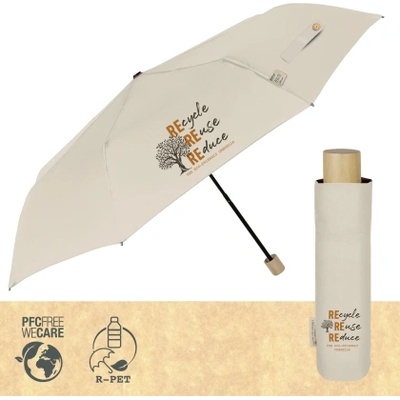 Дамски неавтоматичен чадър Perletti Green 19117, Крем