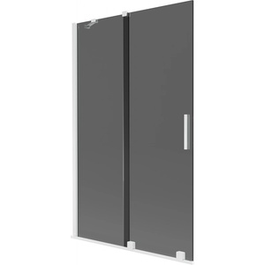 Mexen Velar вана преграда 2-крилна плъзгаща се 110 x 150 см, графит, бял - 896-110-000-41-20 (896-110-000-41-20)