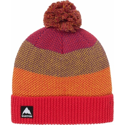 Burton Kids' Fleece-Lined Pom Beanie fiesta red multi