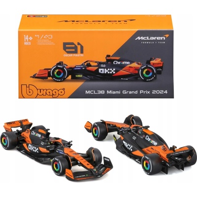 Bburago McLaren F1 Team MCL38 202481 Piastri s jezdcem 1:43