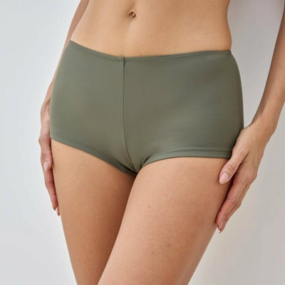 Blancheporte plavkové jednofarebné boxerky Solaro s efektom plochého brucha khaki