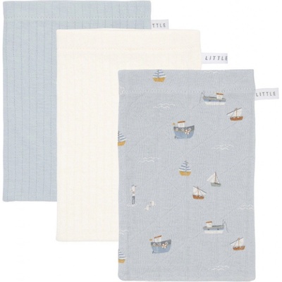 Little Dutch žínky 21x14 mořský záliv modrá/bílá 3 ks