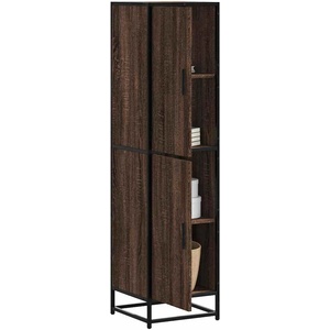 vidaXL Висока дъска Кафяв дъб 35, 5x35x139 cm Обработено дърво и метал (849058)