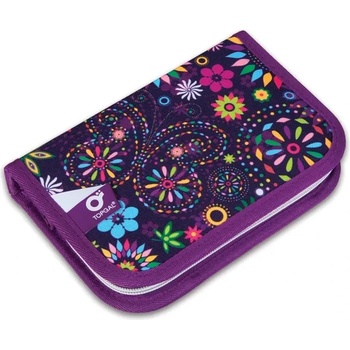 Topgal Ученически несесер без съдържание есесер Topgal - Purple Flowers