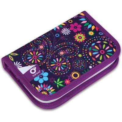 Topgal Ученически несесер без съдържание есесер Topgal - Purple Flowers