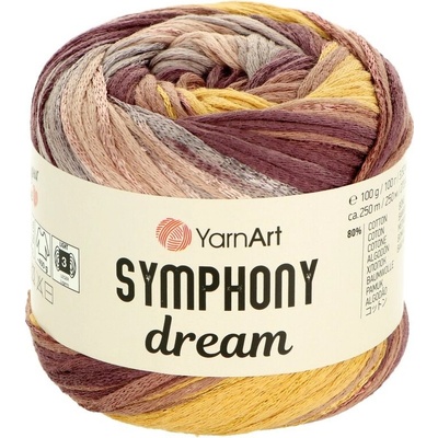 YarnArt Symphony Dream 3102 hnedo žltá