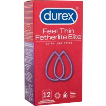 Durex Feel Thin Extra Lubricated 12 бр тънки презервативи с допълнителна лубрикация